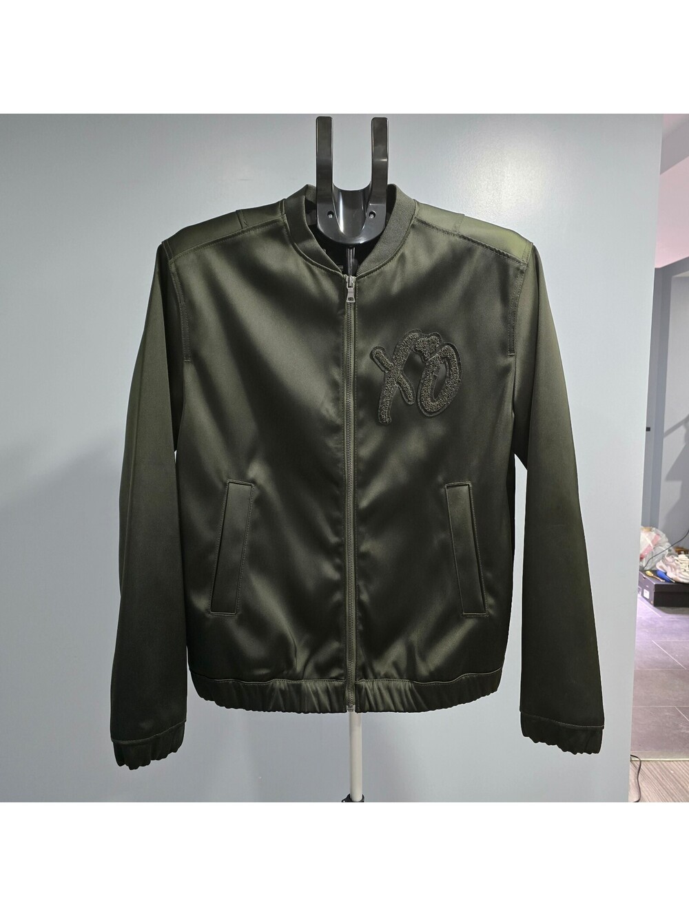 H&M x The Weeknd XO 2017 Olive Green Satin Bomber Jacket Men’s M